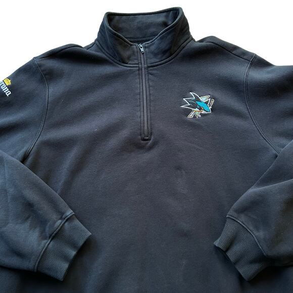 Sport-tek sharks pull over sweatshirt 1/4 zip sharks NHL corona black men’s 2XL - Picture 2 of 7